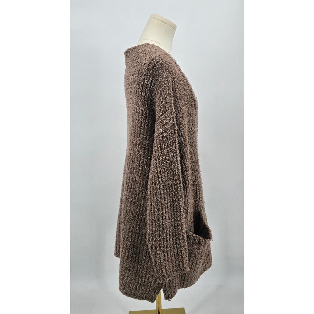 Daytrip Oversized Cozy Chenille Button Cardigan Grandpa Sweater – Mushroom Brown - Picture 2 of 5